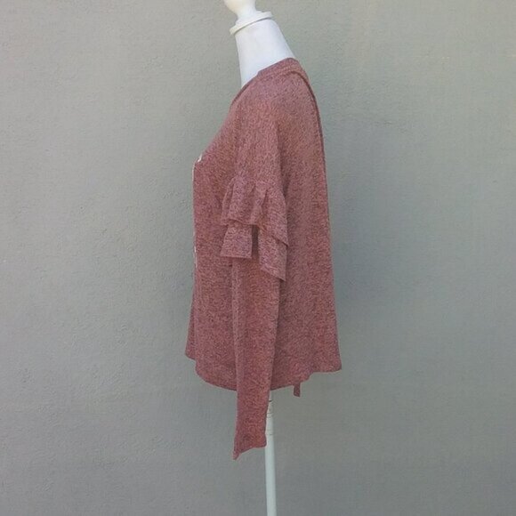 Xhilaration Sleepwear Top Women's Size XL Pink Babes Who Brunch Ruffles - Picture 3 of 7